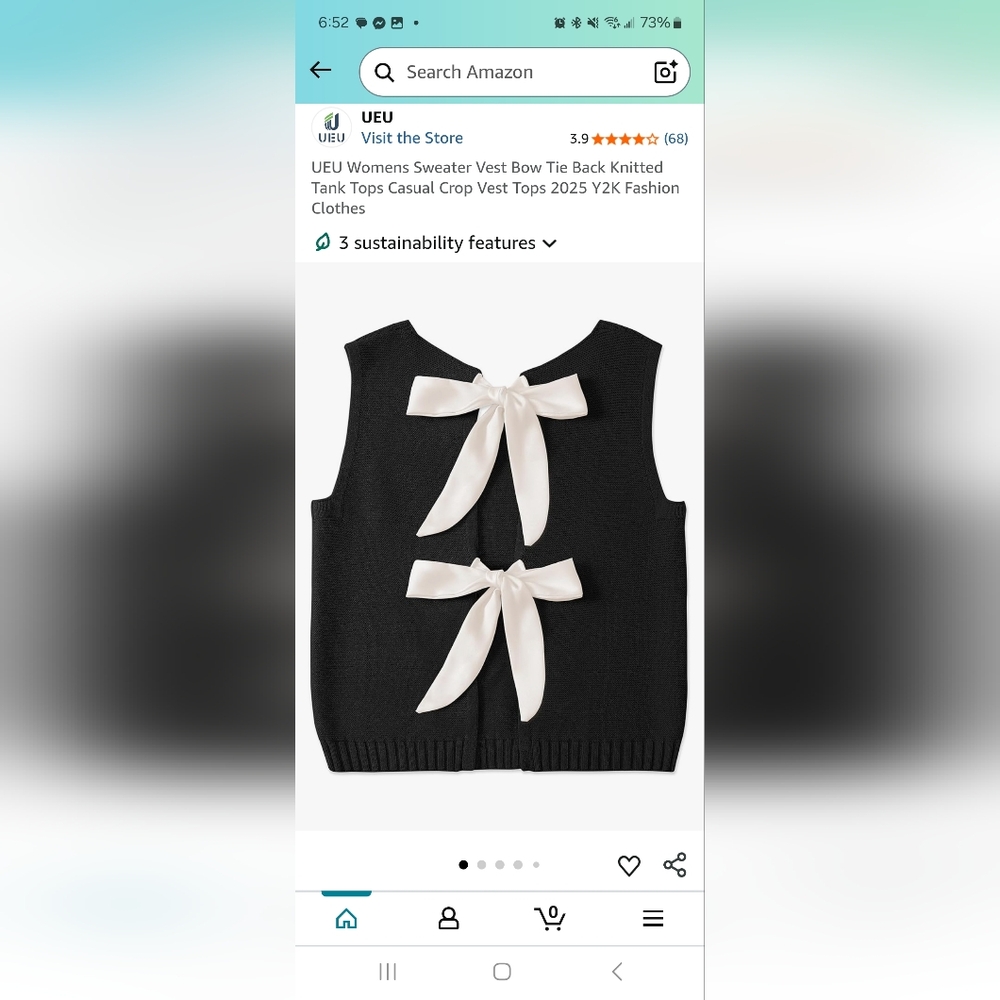 UE Black Sweater Vest with White Bow Ties